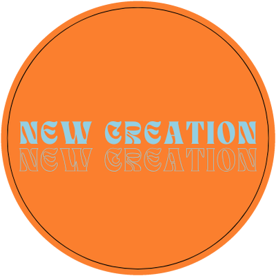Orange licence disc holder reading New Creation